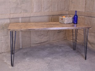 Retro Industrial Plank Table 