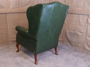 Green Leather Fireside Chairs