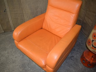 Orange Leather Swivel Chair
