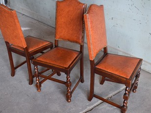 6 Oak Barley Twist Dining Chairs