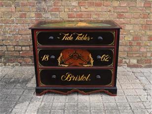 Naval Panted Pine Chest of Drawers