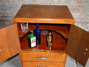 Art Deco Style Oak Cocktail Cabinet