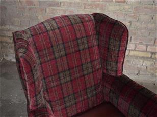 Tartan Leather Wingback Chair