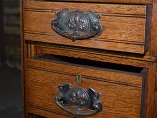 Art Nouveau Oak Bedside Cabinets ZX2339