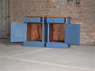 Vintage Painted Bedside Cabinets ZX2340