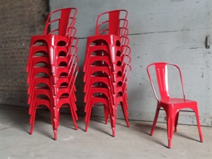 Red Tolix Stacking Chairs