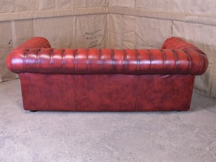 Burgundy Leather Chesterfield Sofa