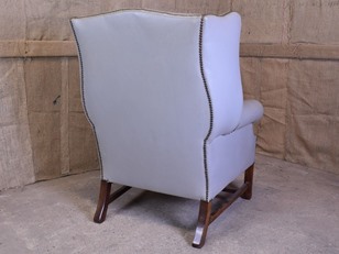 Grey Leather Chesterfield Chair