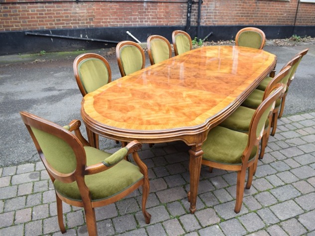 Extending Walnut Table and 10 Chairs ZX2119