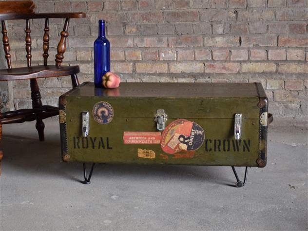 Vintage Steamer Trunk Coffee Table